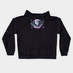 Watercolor Skull Bat Kids Hoodie